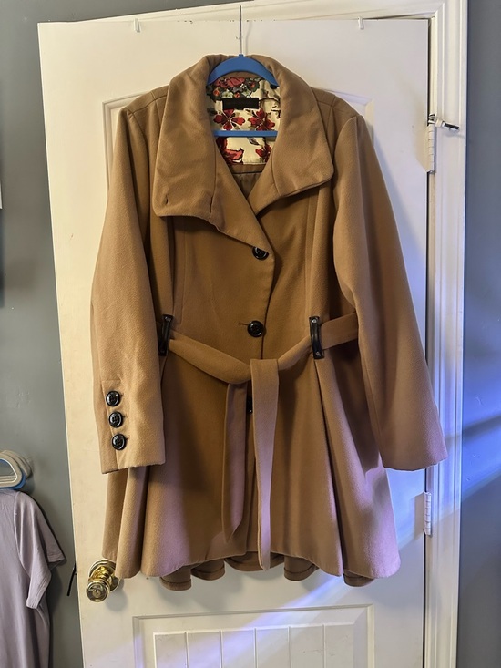 Steve Madden Jackets & Blazers - Steve Madden Plus Size Peacoat Belted Skirted Coat
